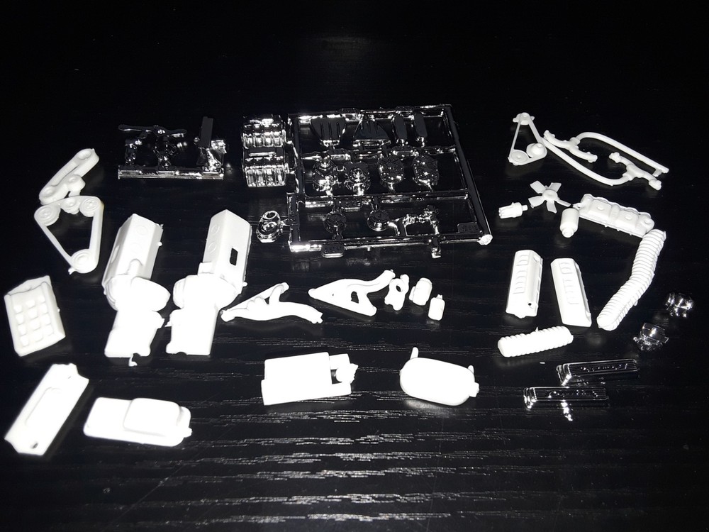 1/25 scale Model car parts AMT 62 Corvette Dual blower engine