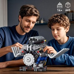 DIY V8 Engine Model Kit – App-Controlled, Visible Motor & Lights, STEM Toy 14+