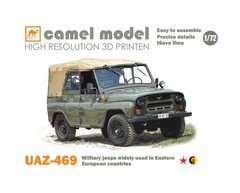 Camel Model Assembly Kit UAZ-469 1/72 Jeep Four-Wheel Drive SUV w/water Stickers