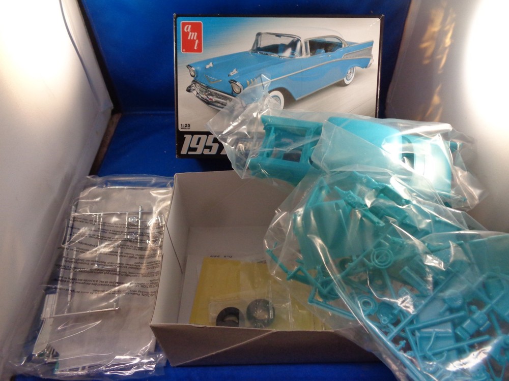 Amt # 638 1957 Chevy Bel Air Open Unbuilt Model Kit 1/25 Scale