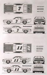 NASCAR DECAL # 2 SCHAEFER BEER 1973 PLYMOUTH BOBBY UNSER 1/25 POWERSLIDE