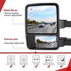 Towing Mirrors Compatible with 1999-2007 Ford F250 F350 F450 F550 Super Duty, 20