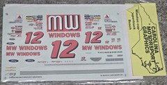 Carolina Motorsport Graphics #12 MW Windows 1996-Michael Waltrip Nascar decal