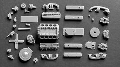 DODGE MOPAR 440 MAGNUM – ENGINE – 3D 8 12 18 24 Tamiya Revell Monogram AMT
