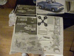 AMT 1953 Ford 1/25 scale parts from kit.includes stock engine and more