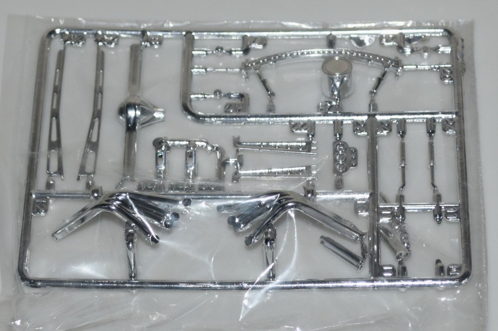 AMT 1955 CHEVY BEL AIR #1119M ⭐PARTS⭐ CHROME STREET ROD HEADERS+MORE 1:25