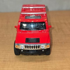 2008 RED Hummer H2 SUV, Kinsmart, Diecast Model Toy Car, 5”, 1/40 scale