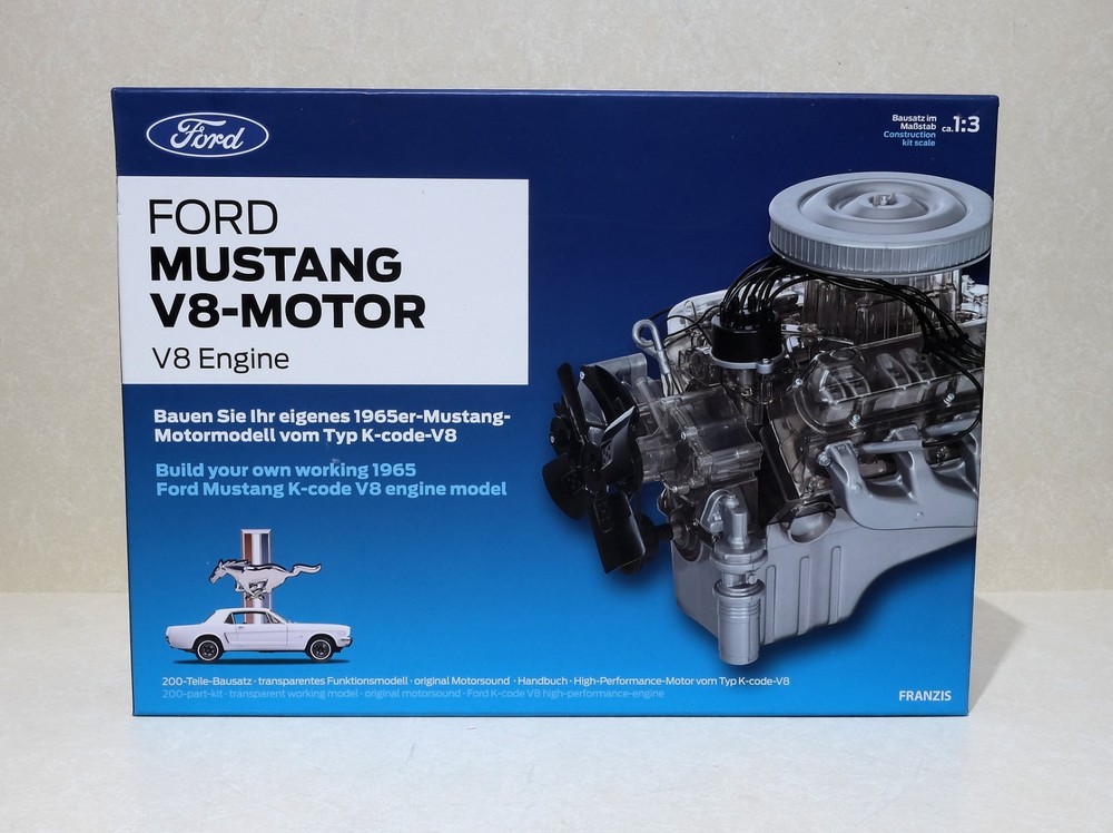 Franzis 67500 Ford Mustang V8 Engine Model Kit 1:3 Scale Open Box Complete
