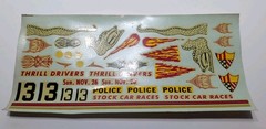 ✨VINTAGE ✨ Hubley | No. 154-156K | 1:24 #13 Thrill Drivers Decals – NOS