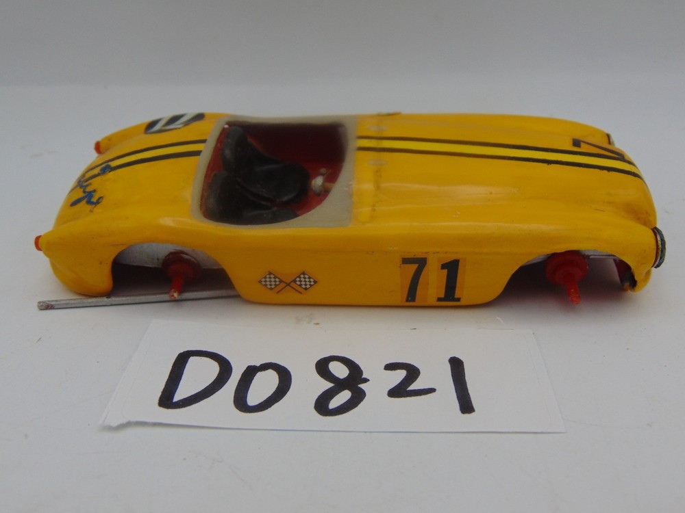 Vintage Model Car Wood 5 ” Long Built 1960’s Road Racer Roadster For Parts