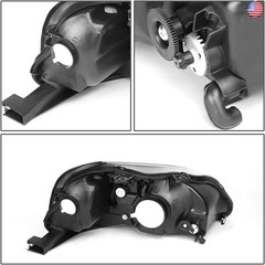 DNA MOTORING Pair Headlight Assembly Compatible With 99-00 Honda Civic,