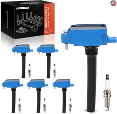 A-Premium Ignition Coil (Blue) with 3-Pins and Iridium Spark Plugs Compatible