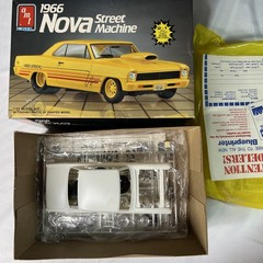 AMT Ertl 1966 Nova Street Machine 1:25 Unassembled Yellow Plastic Pro Street NOB