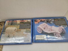 Classic Car Wooden Model Kit Craft #090142 & Horse & Carriage #090140 New/Sealed