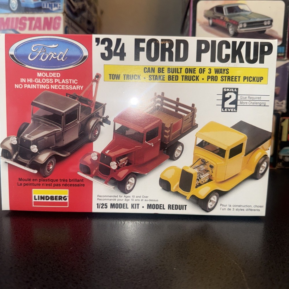 Lindberg 1934 Ford Pickup Build 3 Ways 1:25 Model Kit #72157 NEW SEALED Box