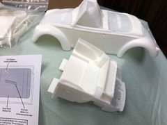 Rare BEST MODEL CAR PARTS 1950 VW HEBMULLER RESIN MODEL BODY CONVERSION KIT