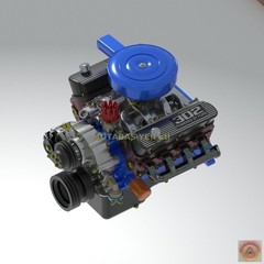 1:8-1:24 Scale Ford 302, 3D Resin Printed Kit with Ford C4 Automatic Trans