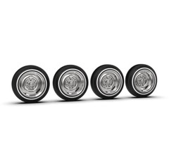 1:43 3d Printed 15″ Steel Chrome Deep Dish Wheel/Tire Set.