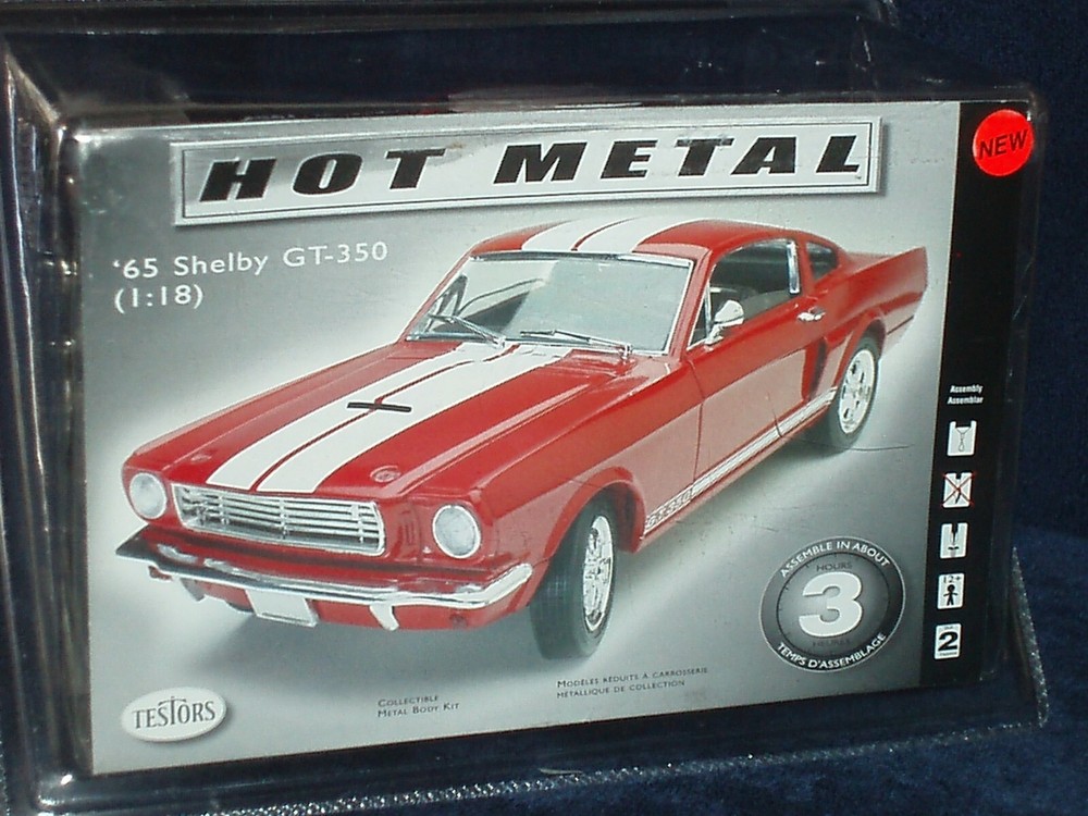 DIECAST METAL 1965 FORD MUSTANG SHELBY GT350 MODEL KIT 1/18 SKILL LEVEL 2
