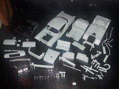 1/25 scale Model car parts AMT 58 chevy impala Body Chassis Interior