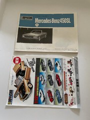 Vintage Doyusha Red Mercedes Benz 450SL Convertible 1:12 Scale Model Kit Unused