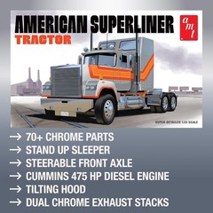 AMT American Superliner Tractor Cab 1/24 Scale Plastic Model Kit