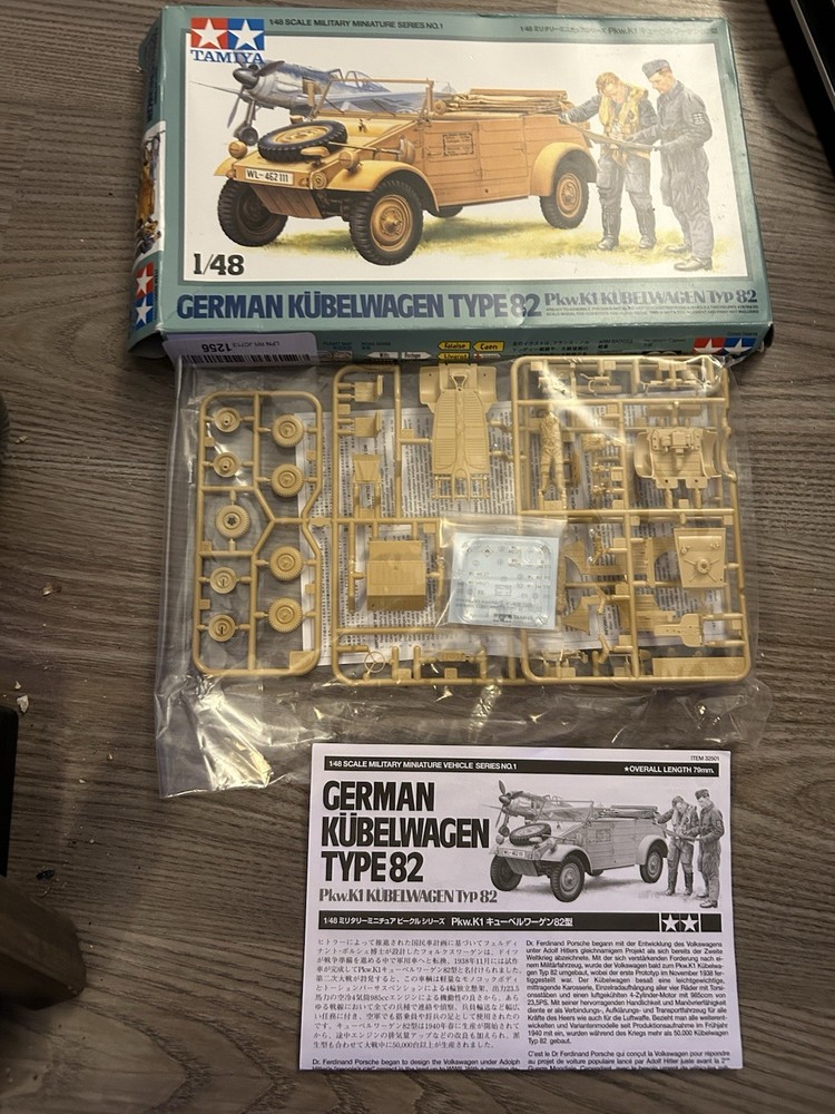 Tamiya 32501 German PkwK1 Kubelwagen Type 82 1/48 Scale Open Box