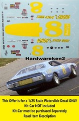 NASCAR DECAL # 8 10,000 RPM SPEED EQUIP 1975 DODGE CHARGER DALE EARNHARDT 1/25
