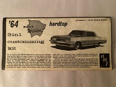 Vintage Annual AMT 1964 Buick Wildcat Ht Model Kit Instructions Sheet Only