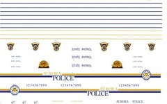 Aurora – Colorado -Utah Police 1/25th – 1/24th Scale Waterslide Decals