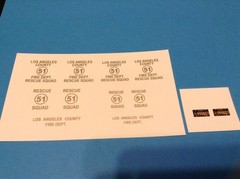 SQUAD 51 – from EMERGENCY – 1/24 – 1/25th Scale Waterslide Decals