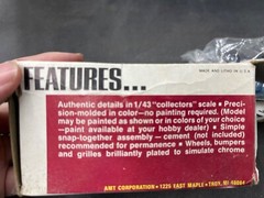 AMT t103 Corvette Vette Showrod vintage model 1/43 McM Damaged.
