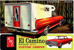 AMT 1:25 Scale 1965 Chevy El Camino w/Camper Plastic Model Kit #1364~NEW in BOX
