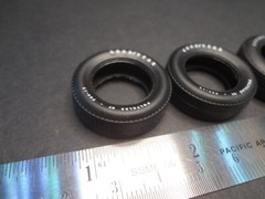 1:25 scale pad printed GOODYEAR Good Year Polyglas GT Tires 2X Front + 2X Rear