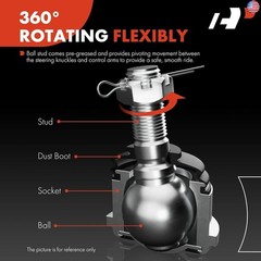 A-Premium 2 x Front Upper Ball Joint, Compatible with Chevrolet & GMC &