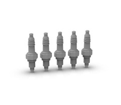 1:3 Set Of 5 Spark Plugs Unpainted 1″ tall