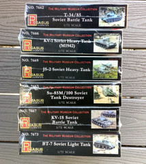 6 X PEGASUS 1/72 WW II RUSSIAN / SOVIET TANKS 2 PER BOX PLASTIC MODEL KITS F/S