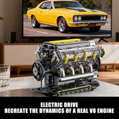 V8 Engine Model Kit – 905 PCS USB Rechargeable STEM Educational Toy for Ages 14+