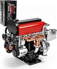 4-Cylinder Engine Model Kit for Adults, 918PCS Mini Working Model with Moving Pi