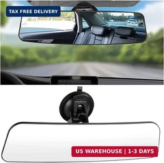 Car Rear View Mirror with Suction Cup, Anti Glare Wide Angle HD Auto Inside Rear