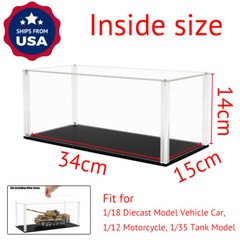 US Acrylic Display Case 13.3″ L Box Self-Install Dustproof for 1/18 Model Car