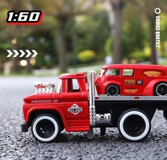 1:64 Alloy Muscle Truck Flatbed Transport Car Vehicles Model Diecasts Metal Trai