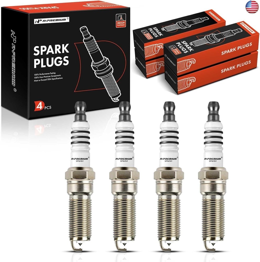 A-Premium Iridium Platinum Spark Plugs Compatible with Ford Escape 2013-2016,