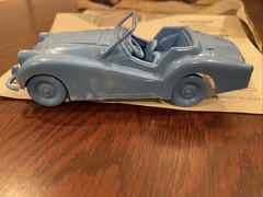 The Lindberg Line~TR3 Racer~Kit No 6240:75~Blue-Rubber Band Powered