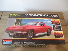 MONOGRAM 1:12 SCALE 3 IN 1 CORVETTE 427 COUPE PLASTIC MODEL KIT OPEN COMPLETE