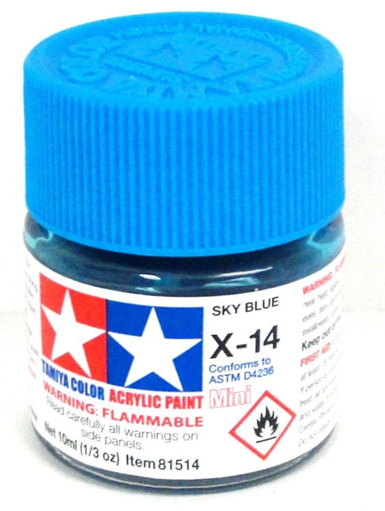 Tamiya 81514 X-14 Sky Blue 1/3 oz Acrylic “Mini” Paint Bottle