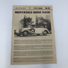 Italeri 1/24 Scale Mercedes Benz 540 K 701 Plastic Model Kit