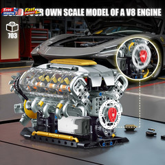 V8 Combustion Engine Model Kit That Runs – Build Your Own STEM Mini V8