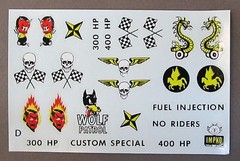 1950’s Impko HOT ROD RACING decals for model kits Skulls Devils MINT in package