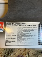 AMT 1957 Corvette Convertible LARGE 1/16 Scale #6464 VTG Unassembled Model Chevy
